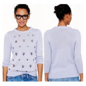J. Crew Jewel Cluster Wool Blend Sweater in Lavender